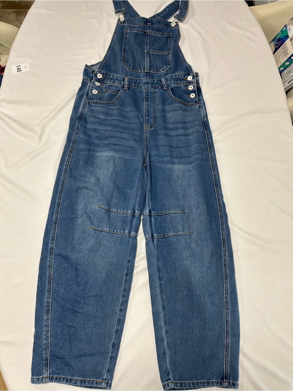 Relaxed Fit Blue Denim Women's Overalls